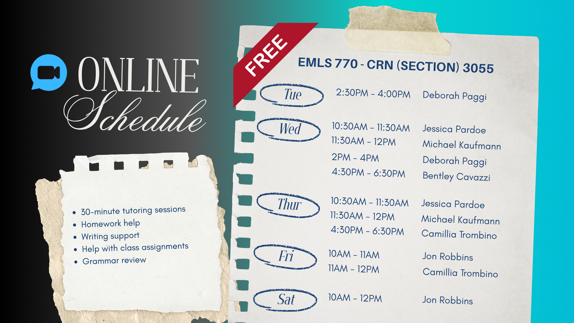 EMLS 770 Online Schedule