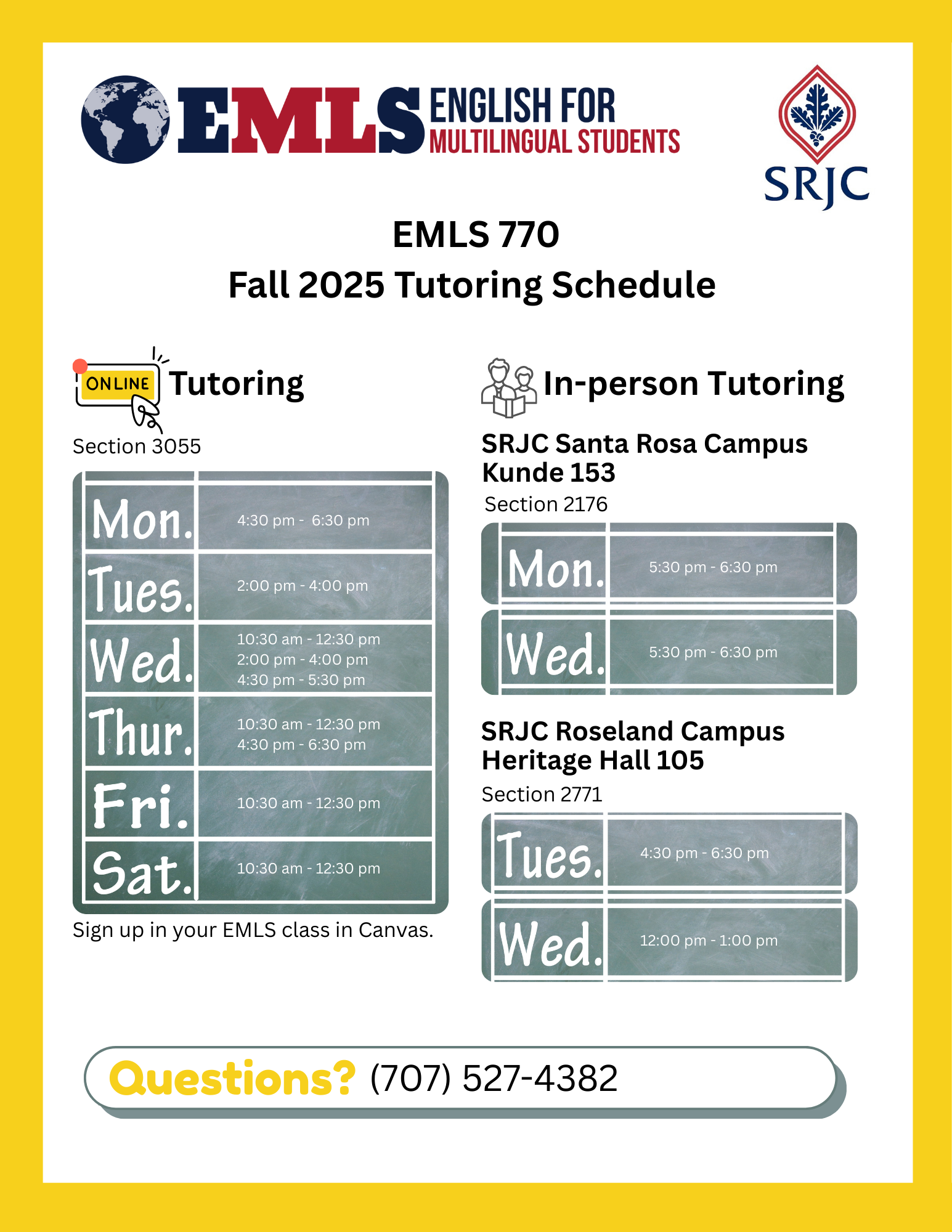 Tutoring Hours Fall 2025 
