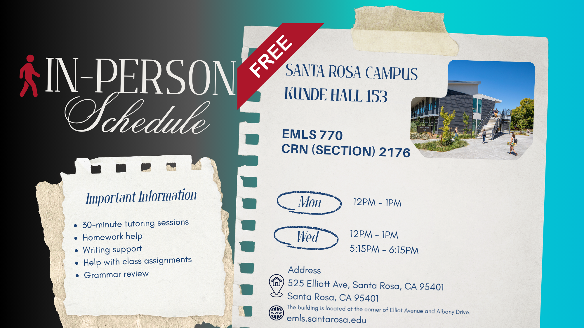 EMLS 770 In-person Schedule (SRJC Santa Rosa Campus)