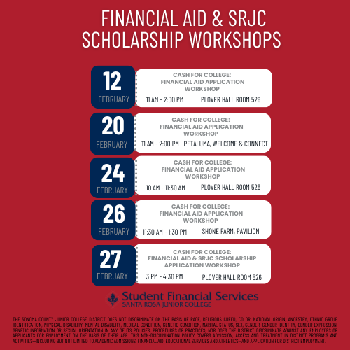 Financial Aid Fun Fairs workshops